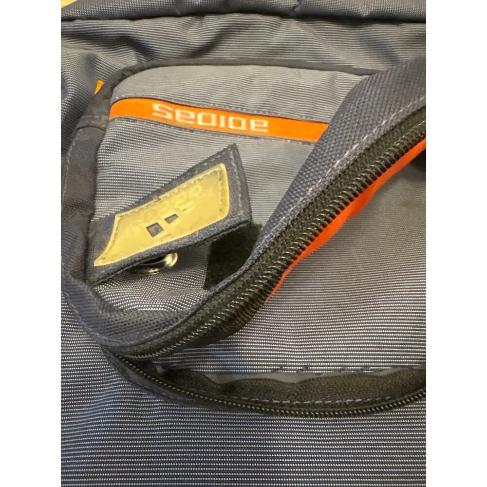Y2K 2000s Adidas crossbody shoulder sling bag orange grey cd player pocket